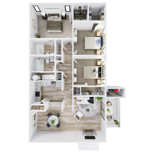 3 Bed 2 Bath Floor Plan at Governors House, Alabama, 35805